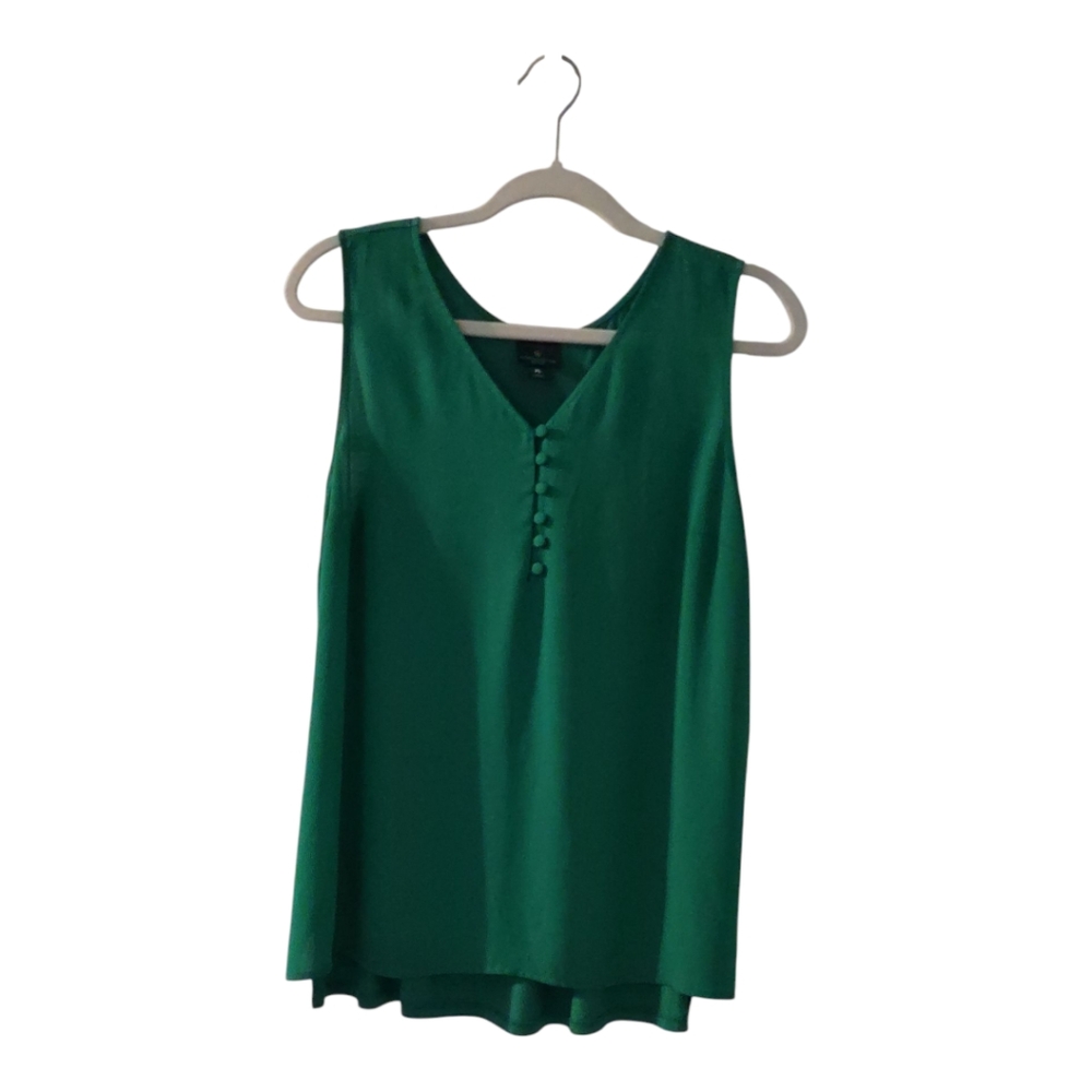 Worthington Petite Sleeveless Cloth Button Office Top Women's Size: Petite Large